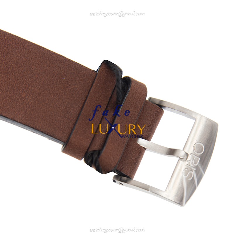 01 733 7720 4057-07 5 21 45 - Oris DIVERS Replica Watch Automatic Green Dial Brown Leather - Image 4