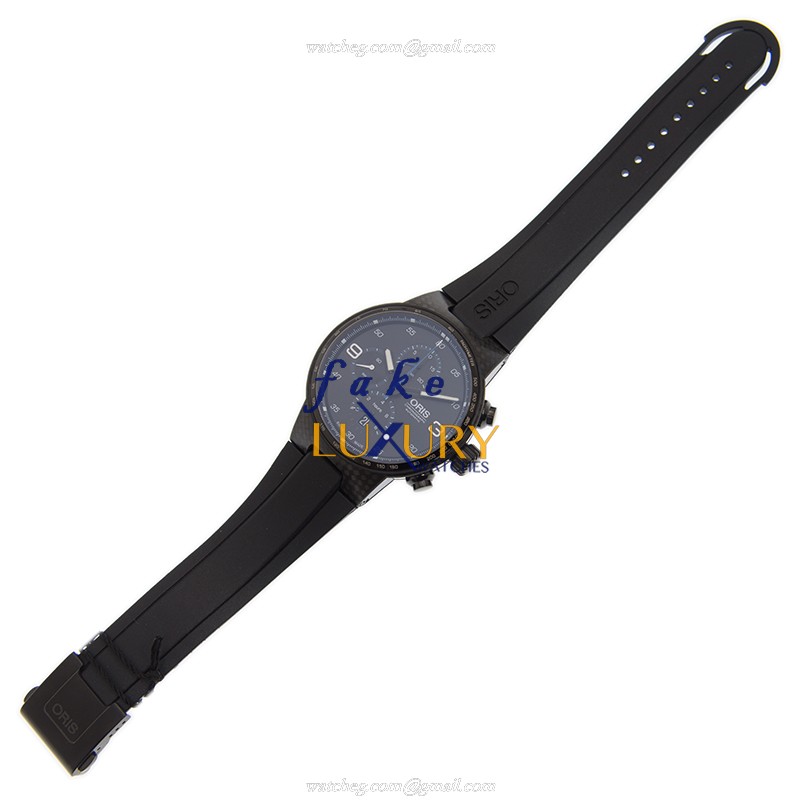Oris 674 7725 8764 4 24 50 BT Replica Watch, Black Dial, PVD Titanium Case, Rubber Strap - Image 2