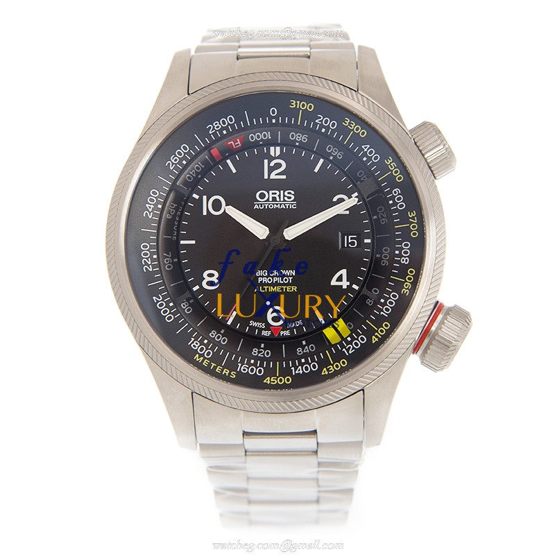 Oris 733 7705 4164 8 23 19 AVIATION Replica Watch, Automatic Movement, Black Dial, Steel Bracelet - Image 2