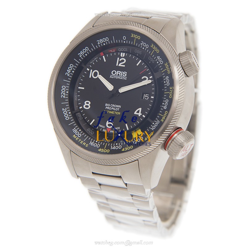 Oris 733 7705 4164 8 23 19 AVIATION Replica Watch, Automatic Movement, Black Dial, Steel Bracelet - Image 3