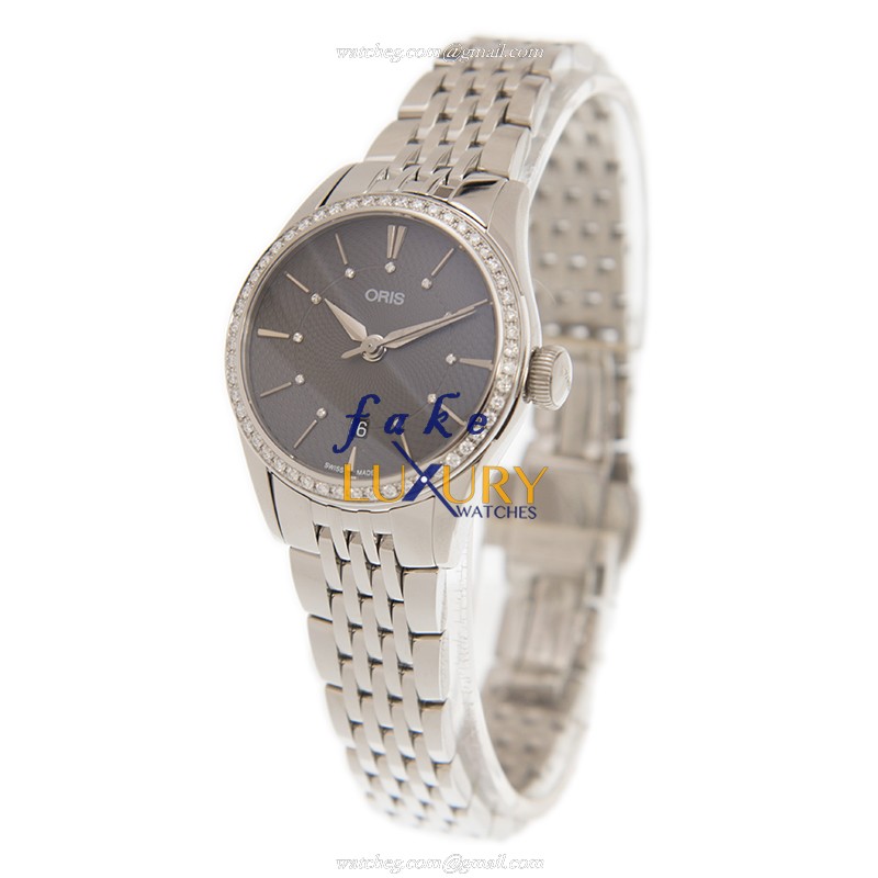 561 7722 4953 8 14 79 - Oris Classic Date Replica Watch - Gray Dial - Stainless Steel & Diamonds - Image 3