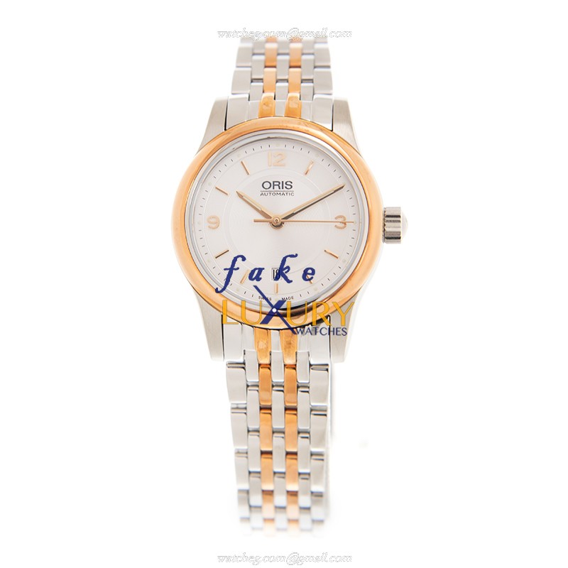 Oris 561 7650 4331 8 14 63 Classic Date Replica Watch, Automatic Movement, White Dial, Gold-Plated - Image 2