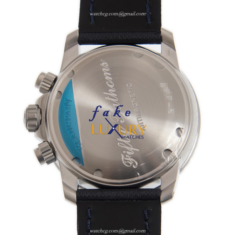 Blancpain 5085FB-1140-52B Fifty Fathoms Replica Watch, Blue Dial, Steel Case, Canvas Strap - Image 3