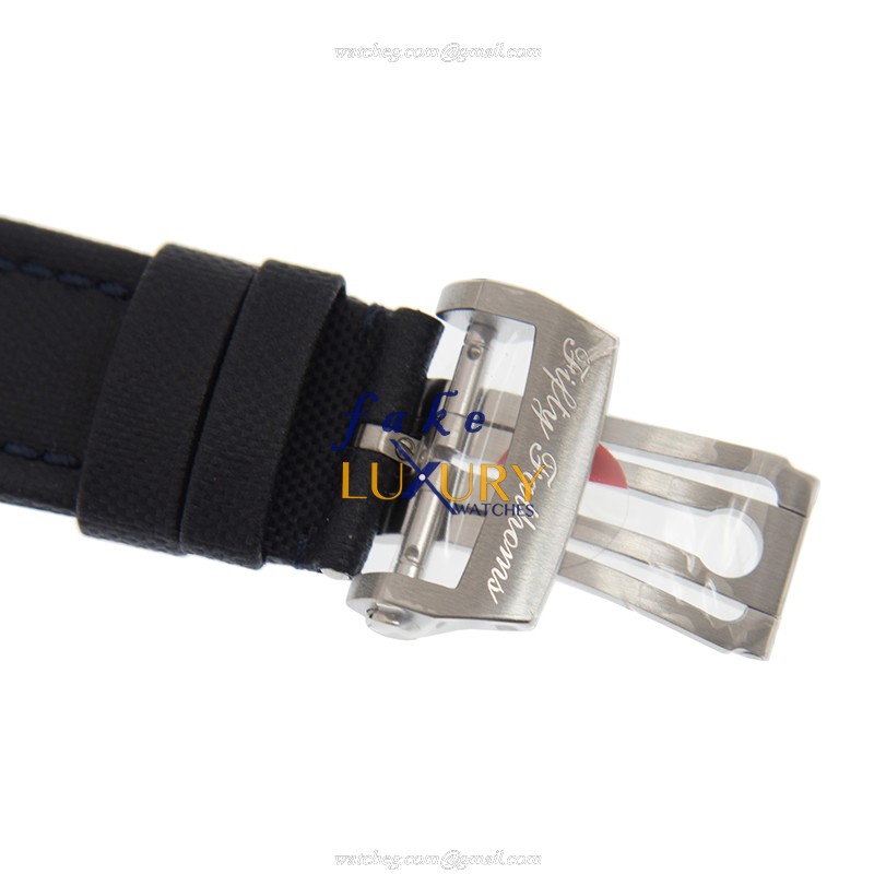 Blancpain 5085FB-1140-52B Fifty Fathoms Replica Watch, Blue Dial, Steel Case, Canvas Strap - Image 4
