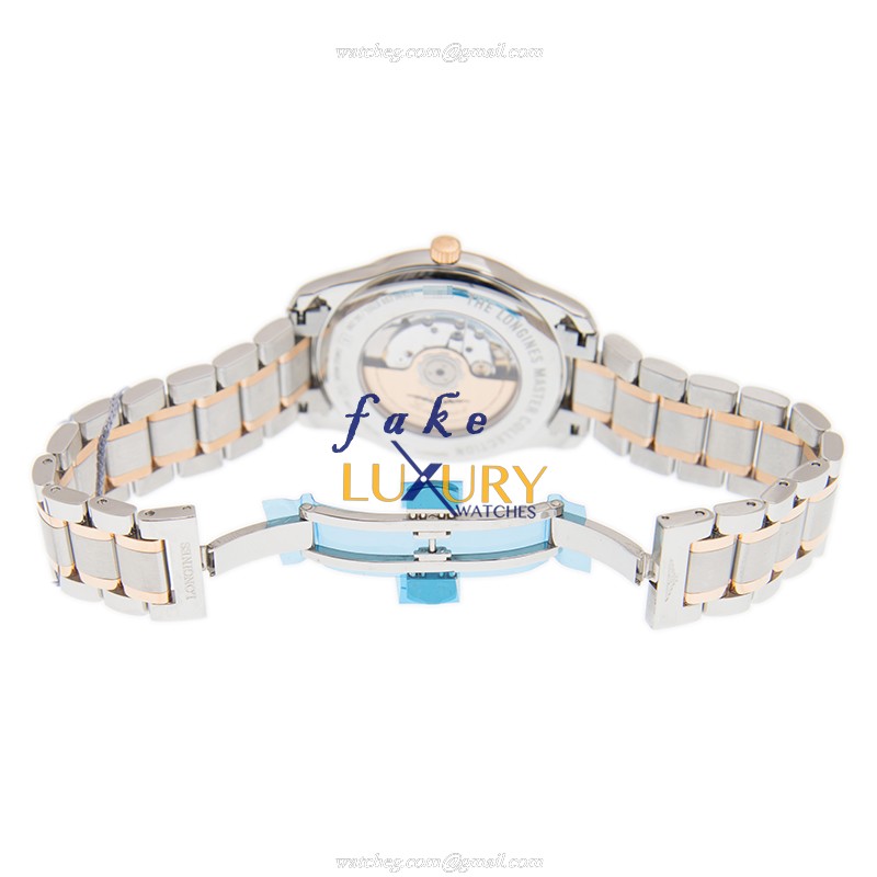 Longines L2.893.5.79.7 Master Replica Watch, Silver Dial, 18kt Rose Gold & Steel Case, Automatic - Image 5