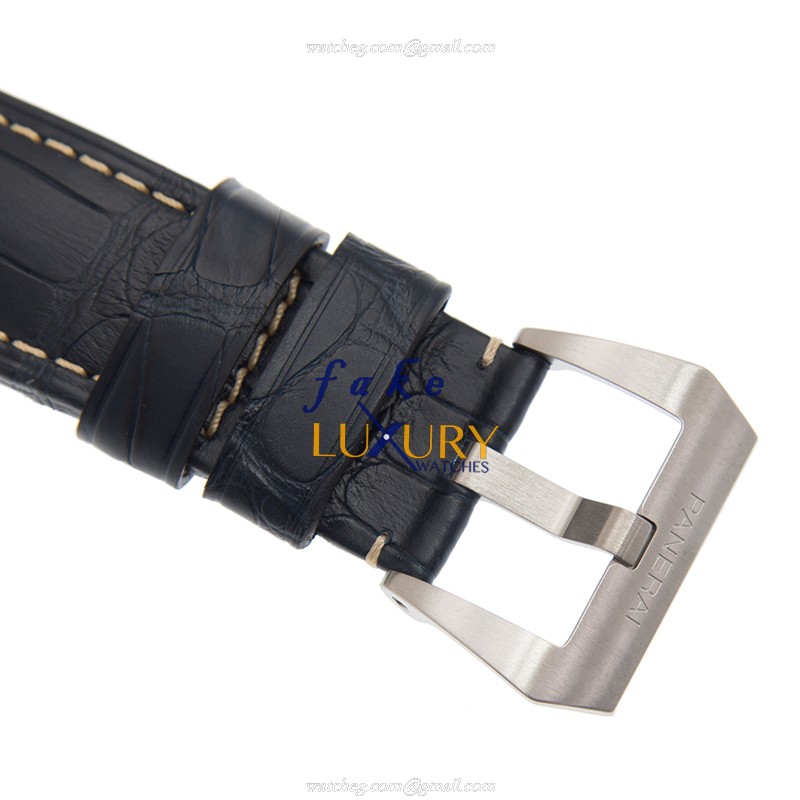 Panerai PAM01033 LUMINOR Automatic - 44mm Steel Case - Blue Dial - Leather Strap Replica Watch - Image 4