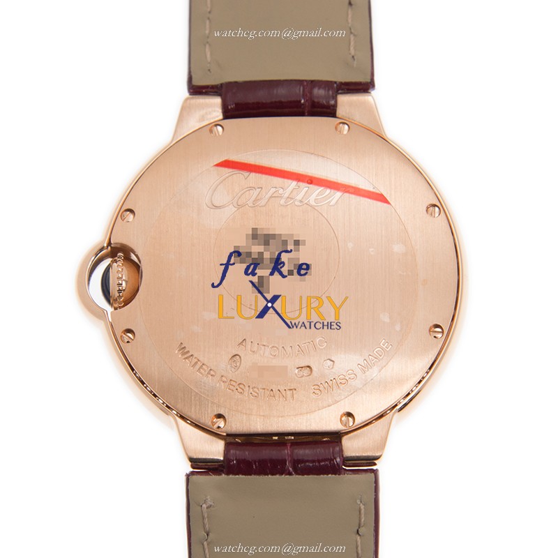 Cartier WJBB0034 BALLON BLEU Automatic 18kt Rose Gold Diamond Bezel Silver Dial Replica Watch - Image 2