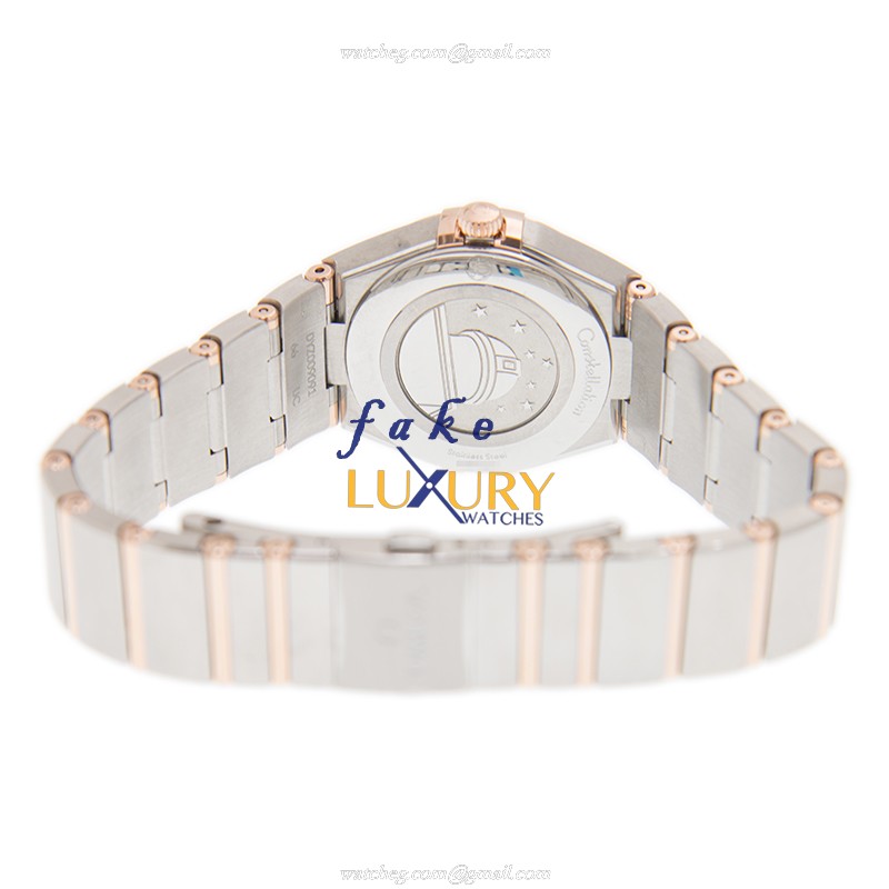 Omega 131.25.28.60.55.001 Replica Watch, Quartz Movement, White Mother of Pearl Dial, 18kt Rose - Image 4