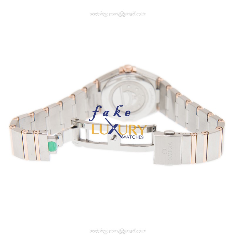Omega 131.25.28.60.55.001 Replica Watch, Quartz Movement, White Mother of Pearl Dial, 18kt Rose - Image 5