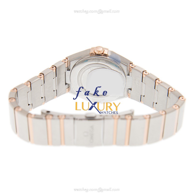 Omega 131.20.28.60.55.001 Constellation Quartz 18kt Rose Magic Diamond Replica Watch - Swiss - Image 4