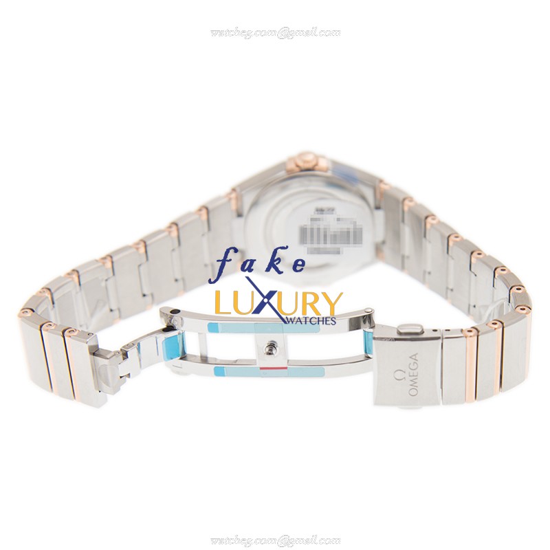 Omega 131.20.28.60.55.001 Constellation Quartz 18kt Rose Magic Diamond Replica Watch - Swiss - Image 5
