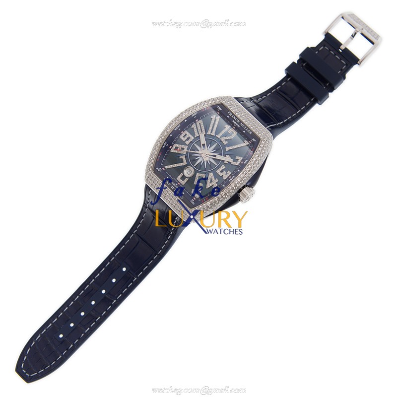 Franck Muller V 45 SC DT D NBR CD YACHTING OG.BL - Replica Watch - Automatic - 18kt White Gold - Image 2