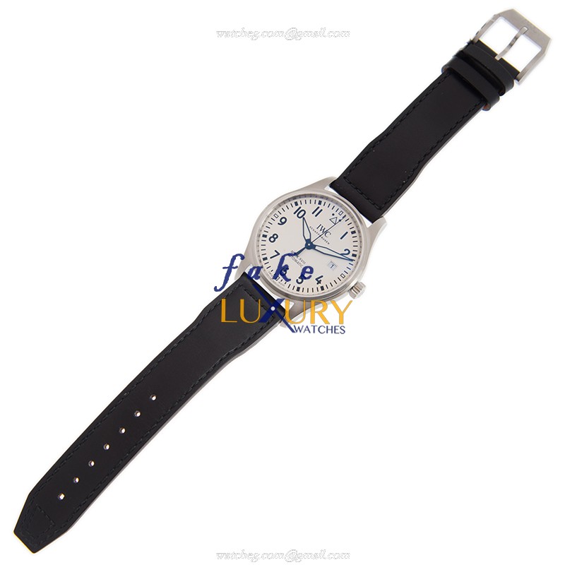 IWC IW327012 PILOTS Automatic - Replica Watch - White Dial Black Cowhide Strap - Steel Case 40mm - Image 2
