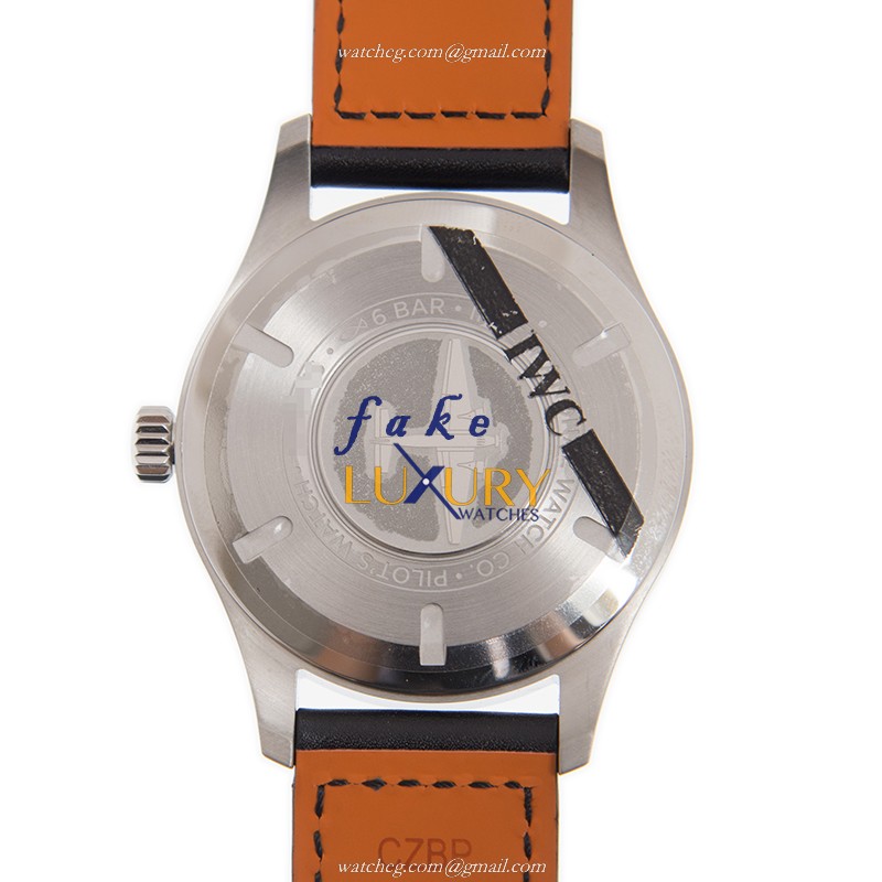IWC IW327012 PILOTS Automatic - Replica Watch - White Dial Black Cowhide Strap - Steel Case 40mm - Image 3