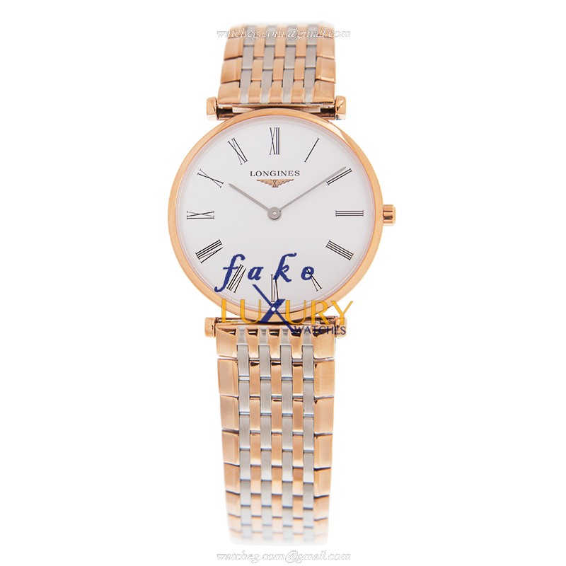 Longines L4.512.1.91.7 La Grande Quartz 18kt Rose Gold & Steel White Dial Sapphire Crystal Replica - Image 2