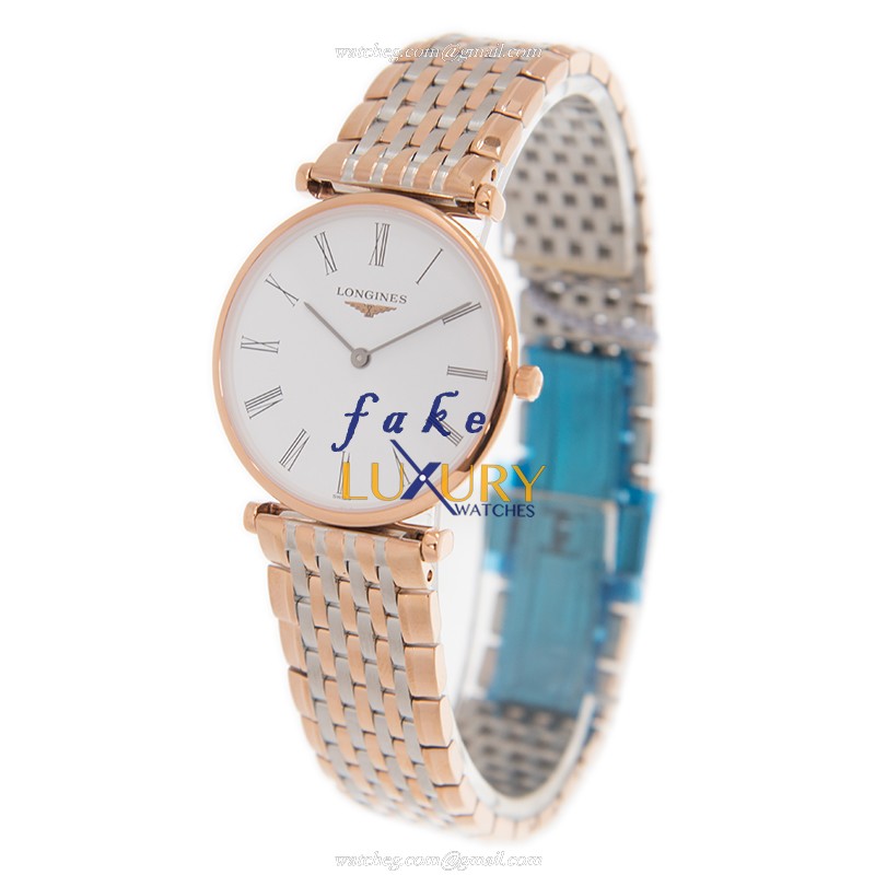 Longines L4.512.1.91.7 La Grande Quartz 18kt Rose Gold & Steel White Dial Sapphire Crystal Replica - Image 3