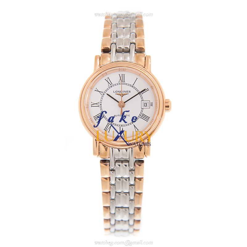 Longines L4.321.1.11.7 Replica Watch, White Dial, Rose Gold & Steel Case, Automatic Movement - Image 2