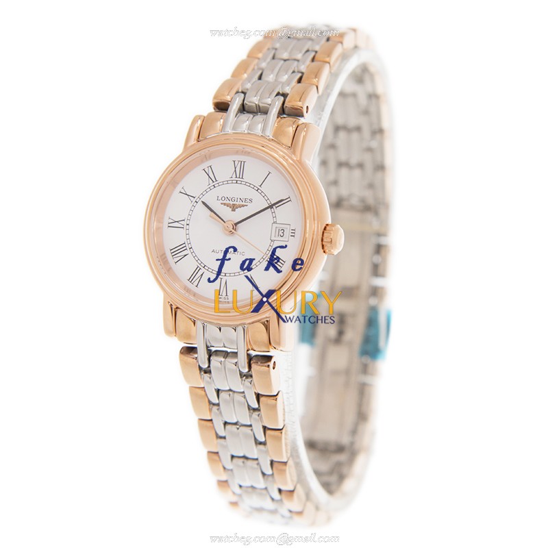 Longines L4.321.1.11.7 Replica Watch, White Dial, Rose Gold & Steel Case, Automatic Movement - Image 3