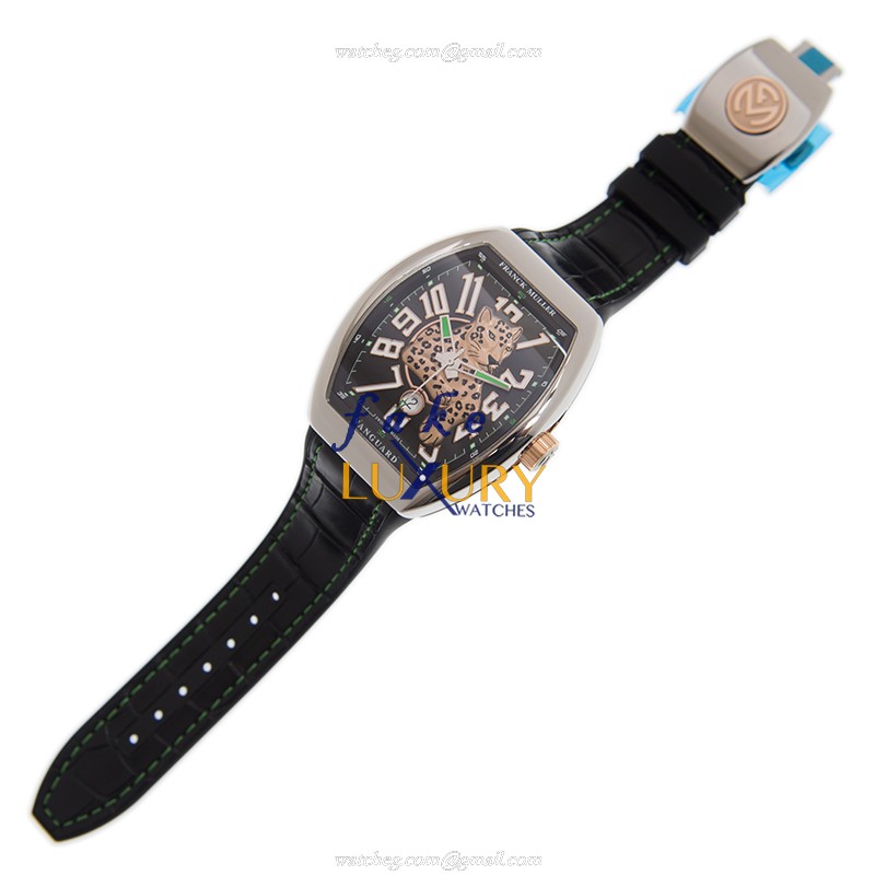 Franck Muller V 45 SC DT AC 5N LEOPARD LIMITED EDITION Replica Watch Automatic Black Dial Stainless - Image 2