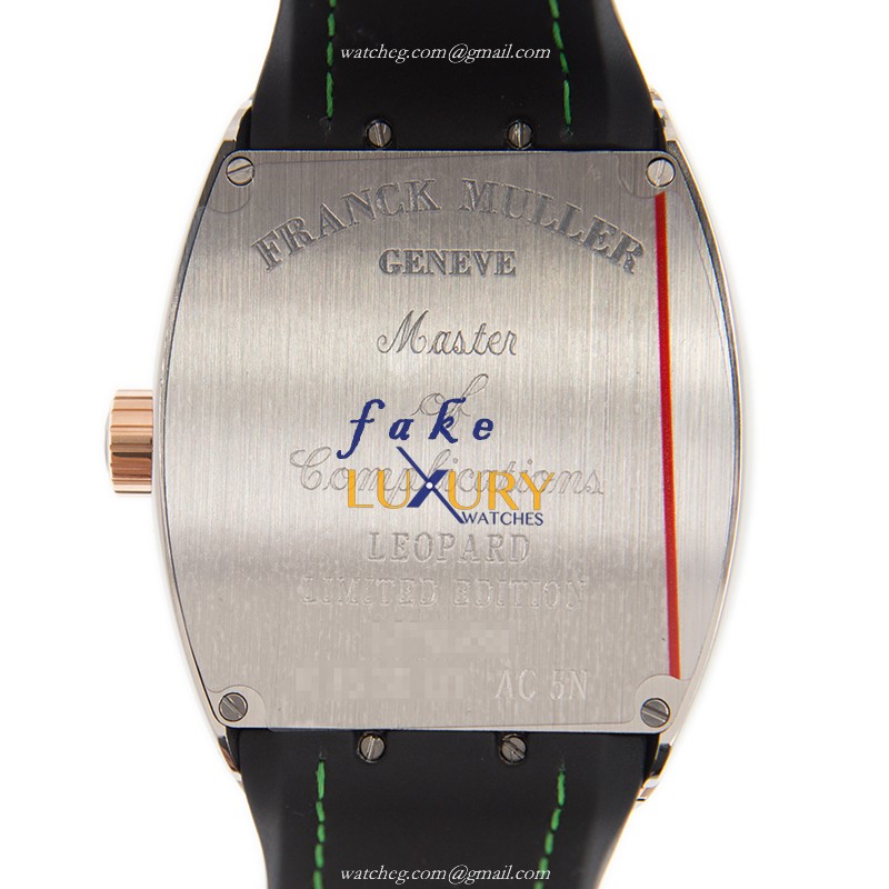 Franck Muller V 45 SC DT AC 5N LEOPARD LIMITED EDITION Replica Watch Automatic Black Dial Stainless - Image 3