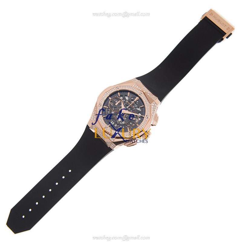 Hublot 525.OX.0180.RX.1804.ORL19 Automatic 18kt Rose Gold & Diamond Replica Watch - Black Dial & - Image 2