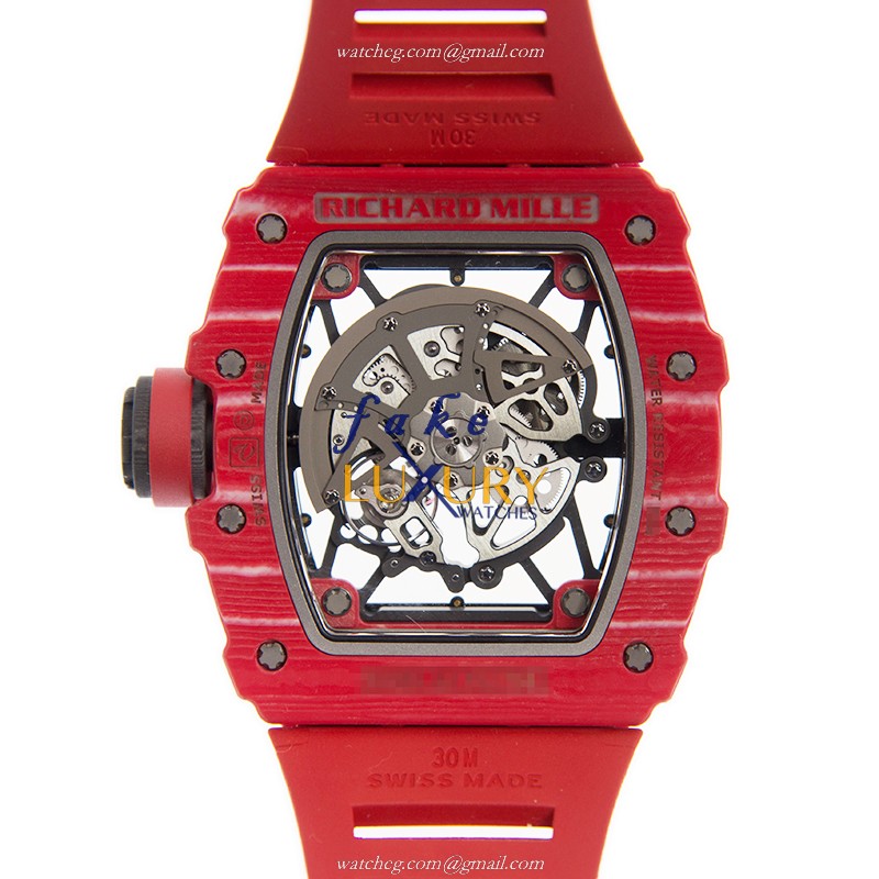 Richard Mille RM35-02 BABY NADAL QTPT Replica Watch, Automatic Carbon Fiber Case, Silver Dial - Image 3