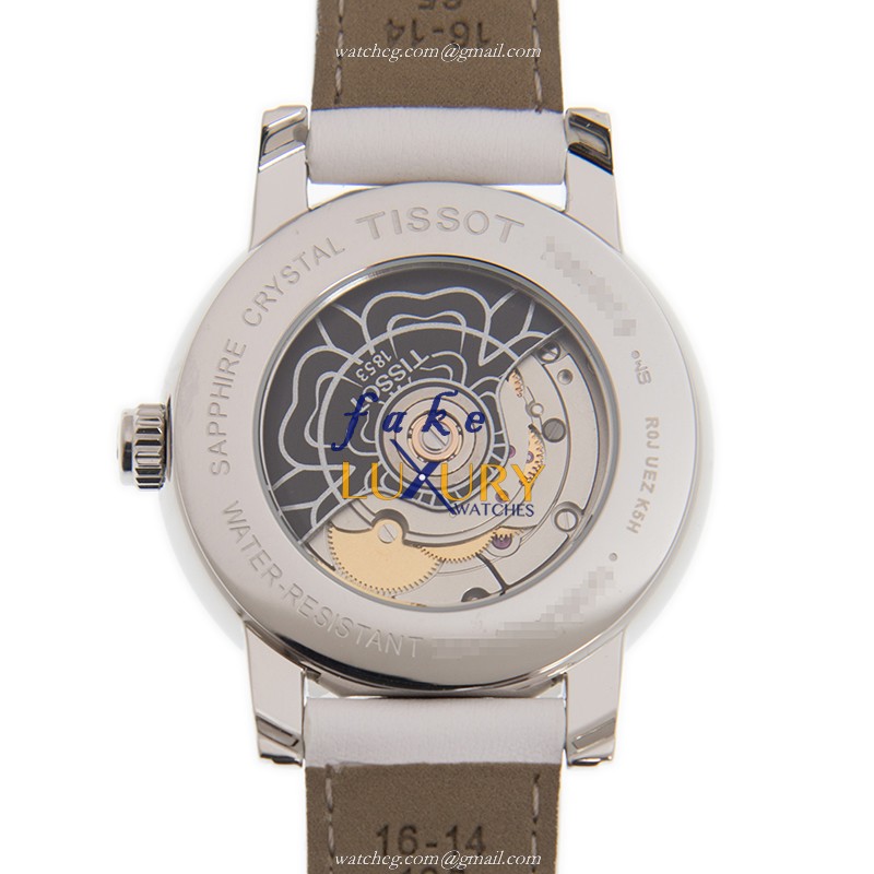 Tissot T050.207.17.117.05 LADY HEART - Replica Watch - Automatic - White Dial Leather Strap - Image 3