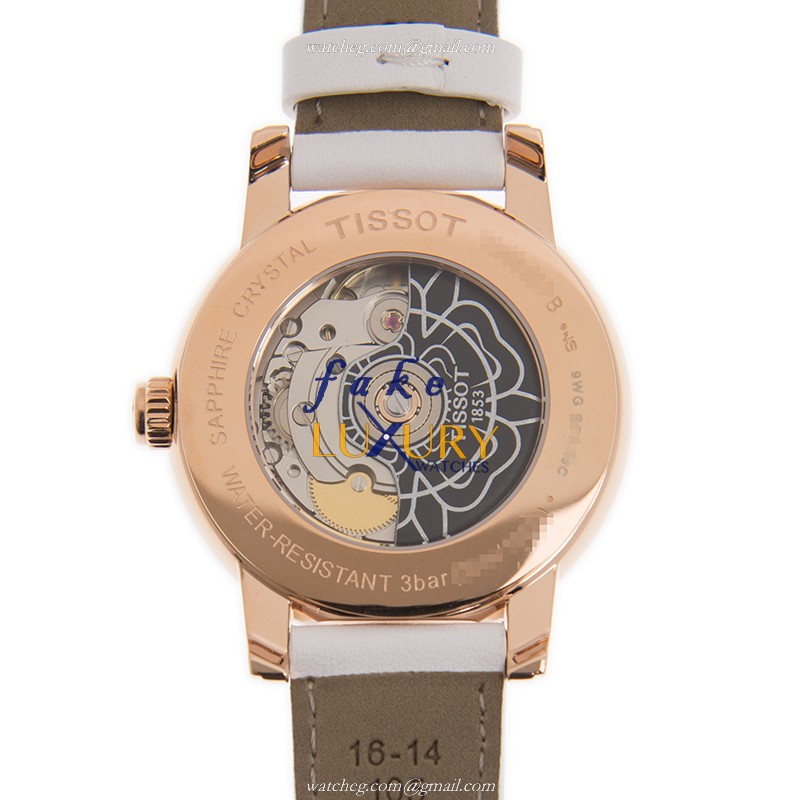 Tissot T050.207.37.017.05 Replica Watch, Automatic Movement, White Dial, Gold-Plated Steel Case - Image 3