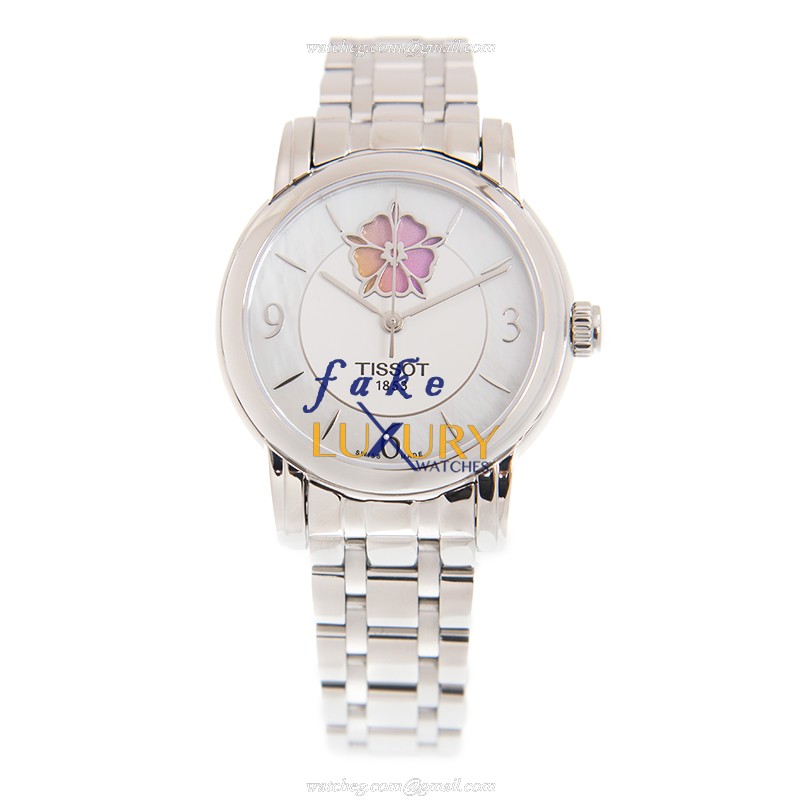 Tissot T050.207.11.117.05 Lady Heart Replica Watch, Automatic, White Dial, Silver Steel Bracelet - Image 2