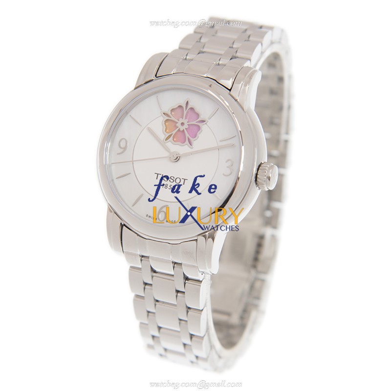 Tissot T050.207.11.117.05 Lady Heart Replica Watch, Automatic, White Dial, Silver Steel Bracelet - Image 3