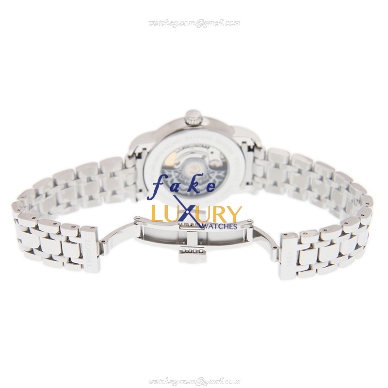 Tissot T050.207.11.117.05 Lady Heart Replica Watch, Automatic, White Dial, Silver Steel Bracelet - Image 5