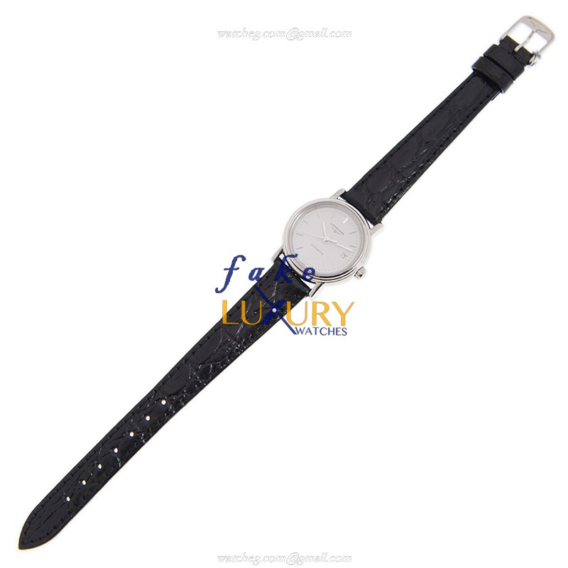 Longines PRESENCE Automatic Steel L4.321.4.12.2 White Dial Leather Strap Replica Watch - Image 2