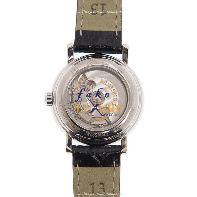 Longines PRESENCE Automatic Steel L4.321.4.12.2 White Dial Leather Strap Replica Watch - Image 3