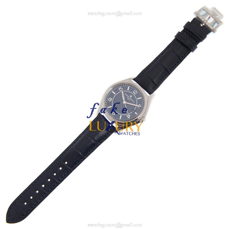 4600E/000A-B487 - Vacheron Constantin Fiftysix Replica Watch - Automatic - Blue Dial Alligator Strap - Image 2