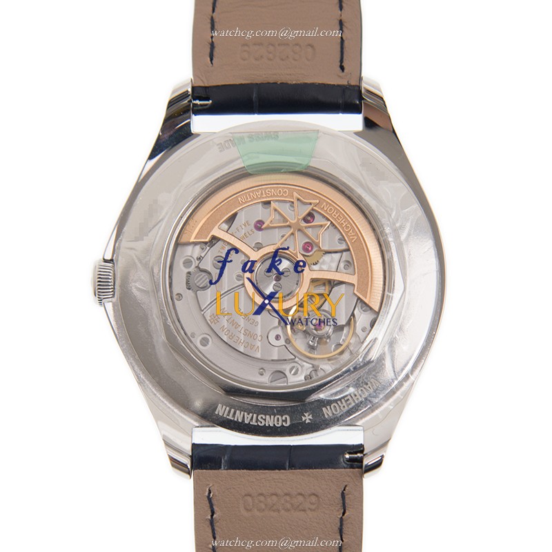4600E/000A-B487 - Vacheron Constantin Fiftysix Replica Watch - Automatic - Blue Dial Alligator Strap - Image 3