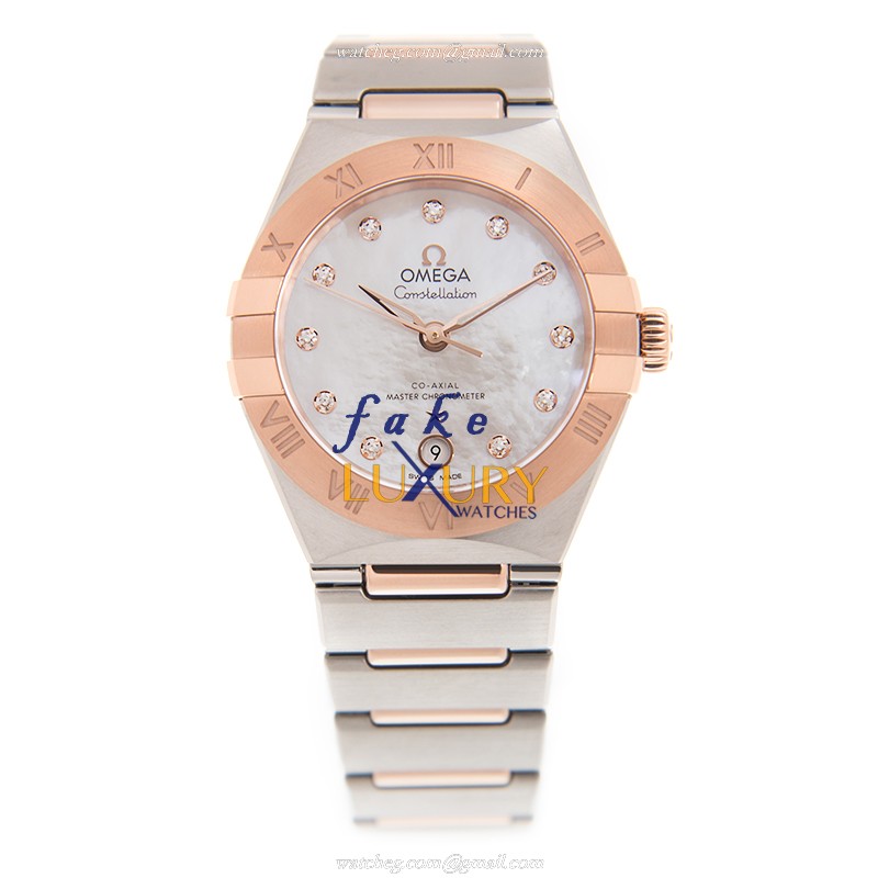 Omega 131.20.29.20.55.001 - Constellation Automatic 18kt Rose Gold - Swiss Clone - White Mother of - Image 2