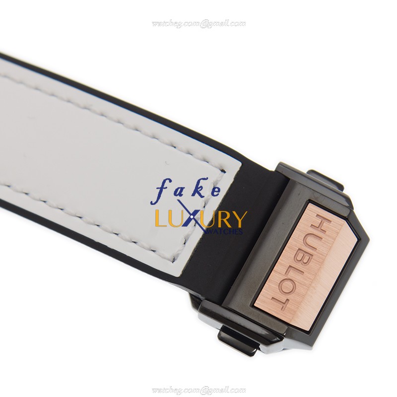 Hublot 465.OS.2028.VR.1204.MXM19 Replica Automatic Watch 18kt Rose Gold Diamonds White Dial Leather - Image 4