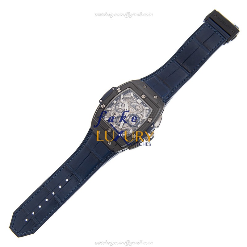 Hublot 641.CI.7170.LR Automatic Ceramic | Watch | 45mm Silver Dial Blue Leather Strap Replica Watch - Image 2