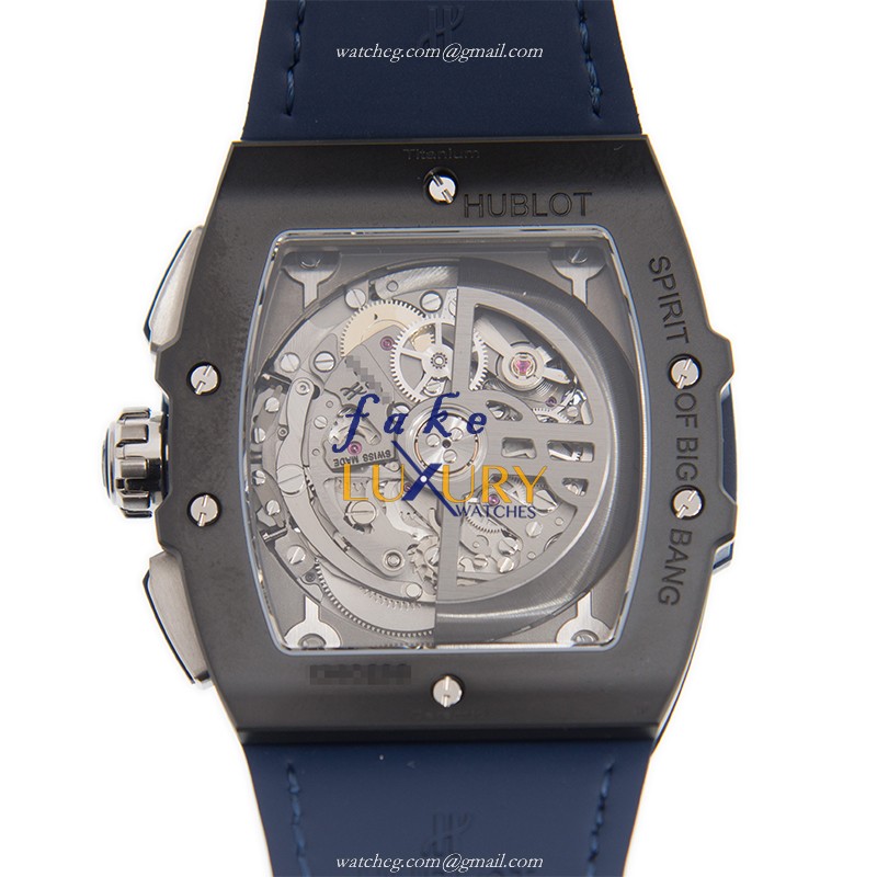 Hublot 641.CI.7170.LR Automatic Ceramic | Watch | 45mm Silver Dial Blue Leather Strap Replica Watch - Image 3