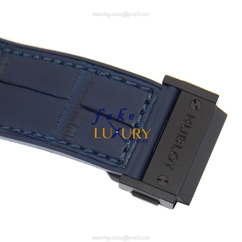 Hublot 641.CI.7170.LR Automatic Ceramic | Watch | 45mm Silver Dial Blue Leather Strap Replica Watch - Image 4