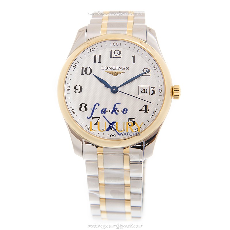 Longines MASTER L2.793.5.78.7 Automatic 18kt Gold Steel White Dial Replica Watch - Image 2
