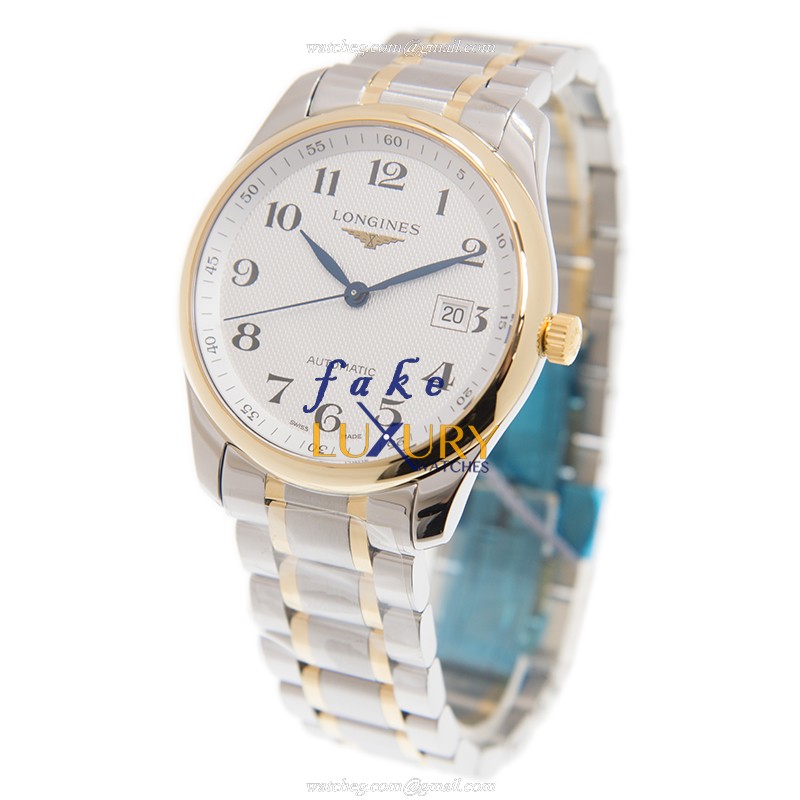 Longines MASTER L2.793.5.78.7 Automatic 18kt Gold Steel White Dial Replica Watch - Image 3