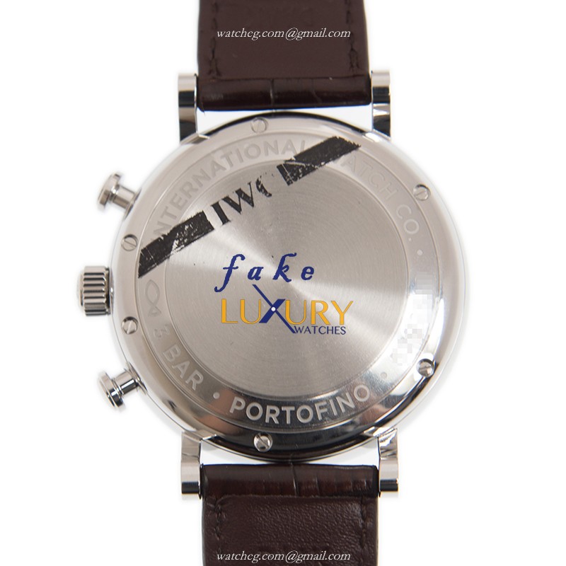 IWC IW391027 IW391007 Portofino Replica Watch, Automatic Movement, Silver Dial, Brown Alligator - Image 3