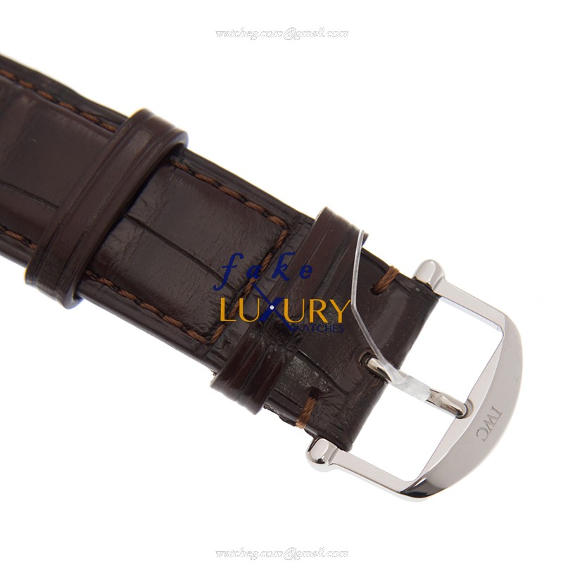 IWC IW391027 IW391007 Portofino Replica Watch, Automatic Movement, Silver Dial, Brown Alligator - Image 4