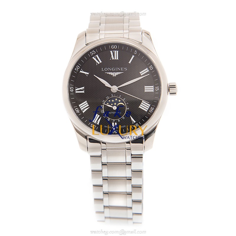 Longines L2.909.4.51.6 Master Replica Watch, Black Dial, Steel Bracelet, Automatic - Image 2