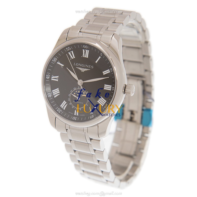 Longines L2.909.4.51.6 Master Replica Watch, Black Dial, Steel Bracelet, Automatic - Image 3