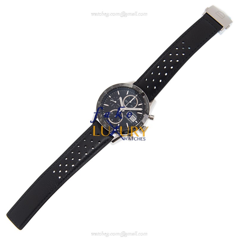 CV201AJ.FC6357 - Tag Heuer Carrera Replica Watch Automatic Black Dial Leather Strap - Image 2