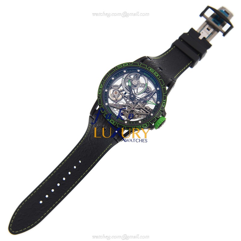 Roger Dubuis RDDBEX0706 Excalibur Replica Watch Automatic Titanium Transparent Skull Dial Black - Image 2