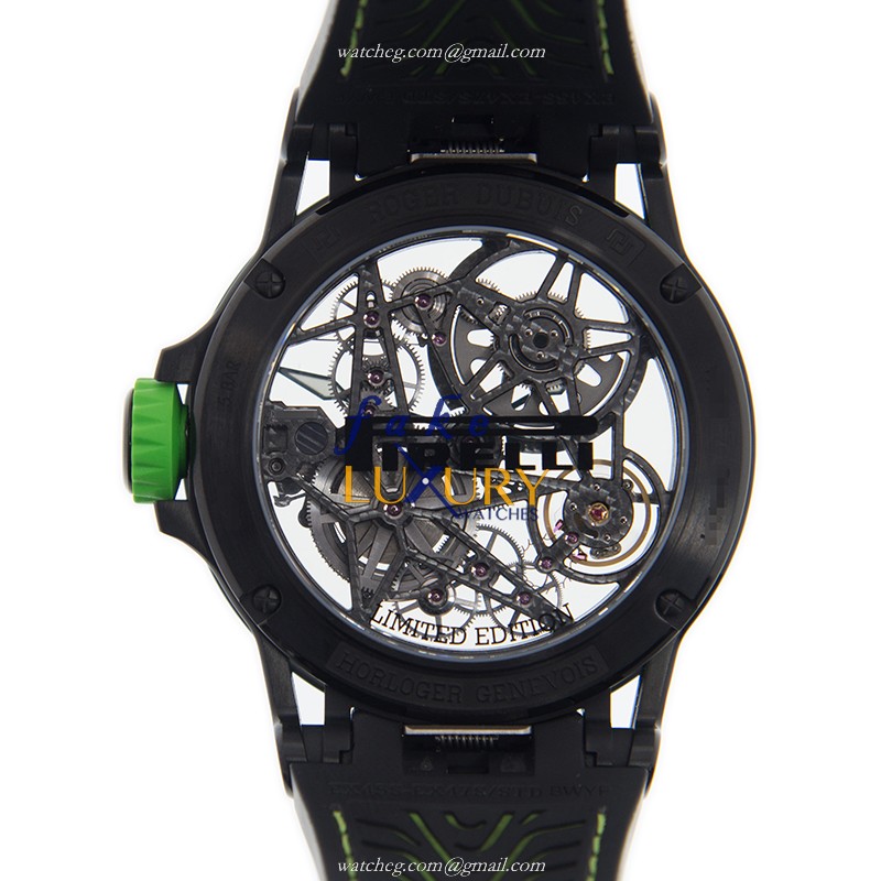 Roger Dubuis RDDBEX0706 Excalibur Replica Watch Automatic Titanium Transparent Skull Dial Black - Image 3