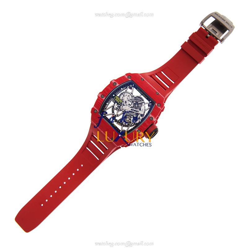 Richard Mille RM35-02 BABY NADAL QTPT Replica Watch, Automatic Carbon Fiber Case, Silver Dial - Image 2